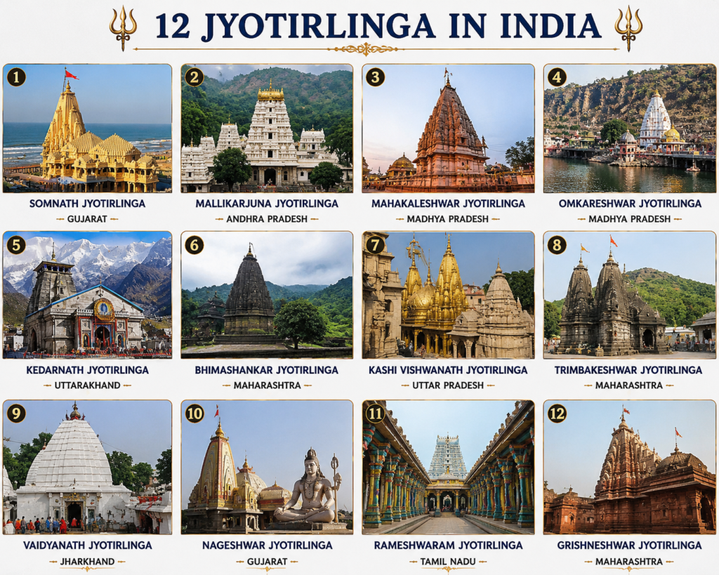 12 Jyotirlinga in India